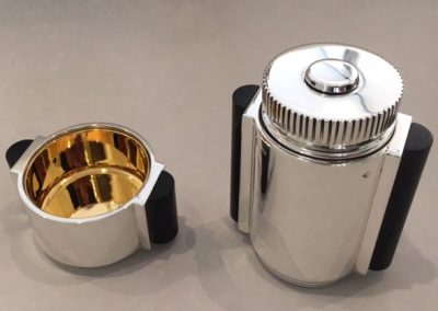 Salière et moulin à poivre Puiforcat – argent massif – vermeil – Cannes