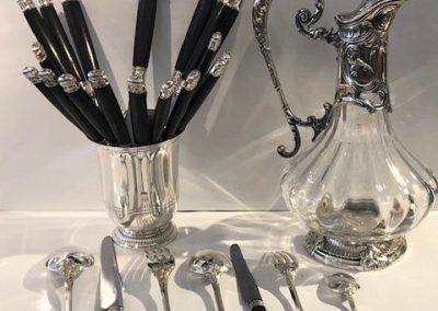 Ménagère – en argent massif – style Louis XV – coffre