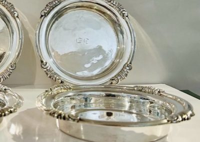 4 dessous de bouteille en argent massif