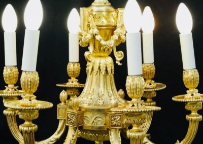 Lustre à 6 lumières, bronze doré, Napoléon III.