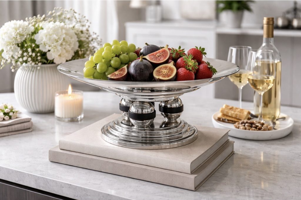 Coupe à fruits, orbrille, art-déco