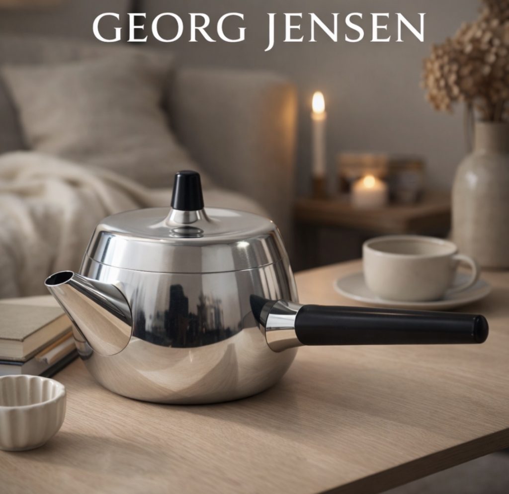Théière Georg Jensen en argent massif