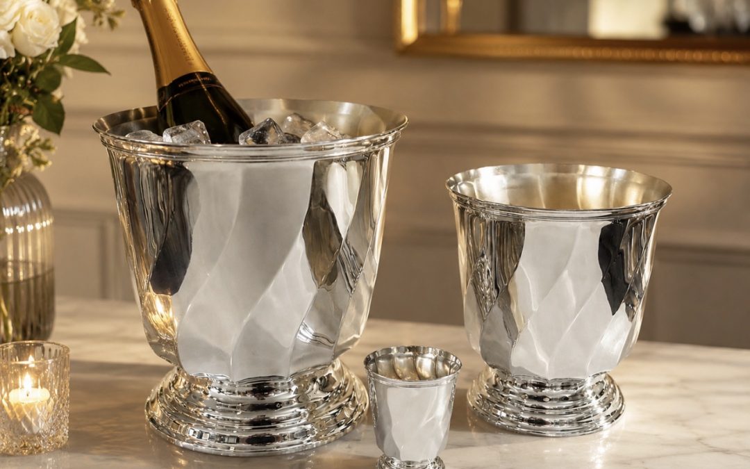 Seau à champagne – seau à glaçons – timbale – modèle Torsades – Christofle.