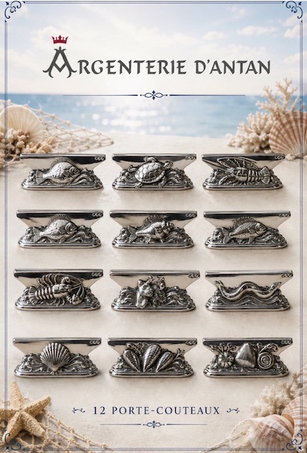 12 porte-couteaux – Soh – coquillages et crustacés.