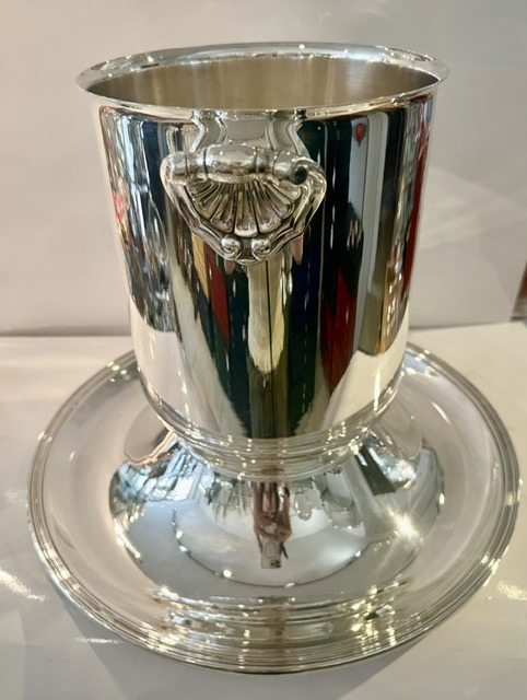 Seau à champagne et son présentoir Christofle modèle Ormesson