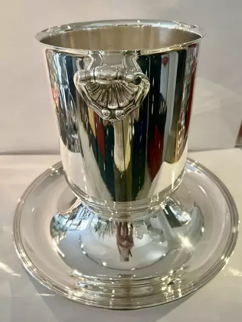 Seau à champagne et son présentoir Christofle modèle Ormesson
