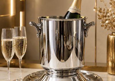 Seau à champagne sur son présentoir – Christofle -Ormesson.