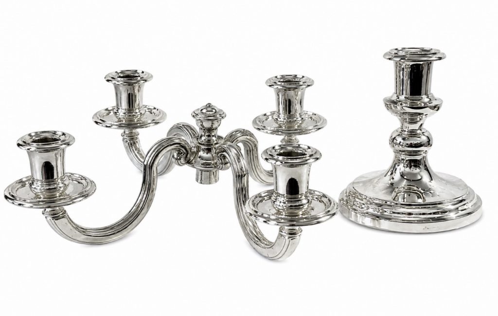 Paire de chandeliers amovible 4 lumières Christofle
