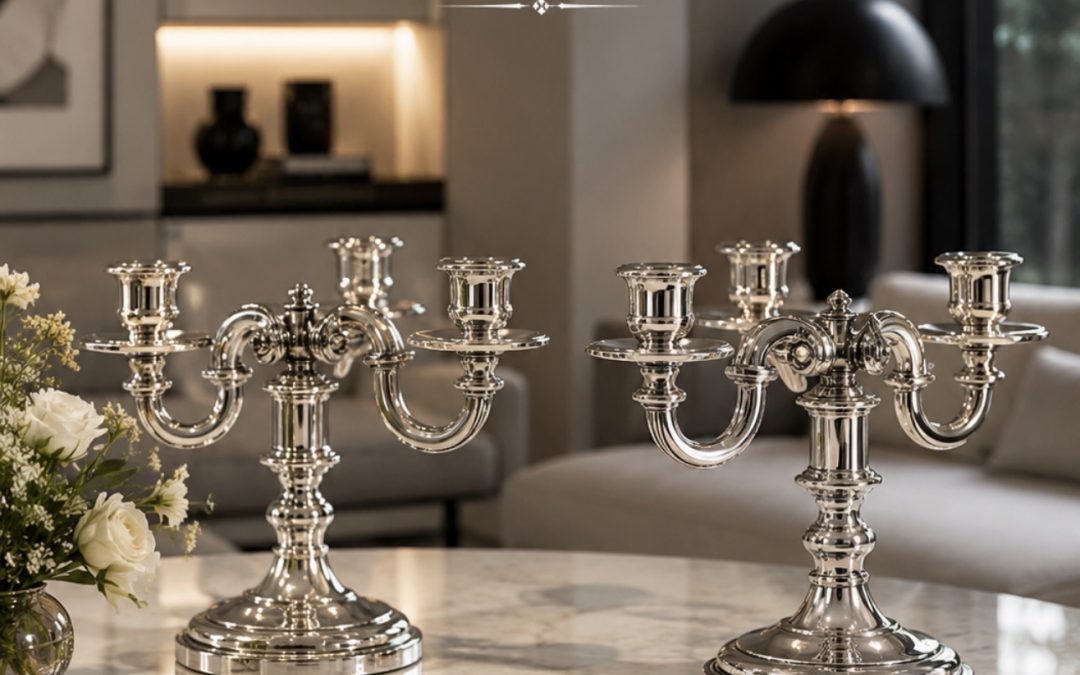 Paire de bouts de table – Christofle – 4 lumières