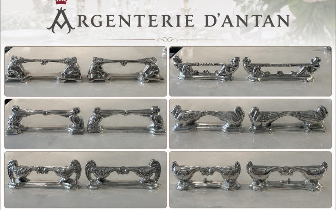 12 porte-couteaux – Animalier – Art déco –